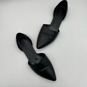 Vince Nina Leather D'Orsay Flats - Black - 11M